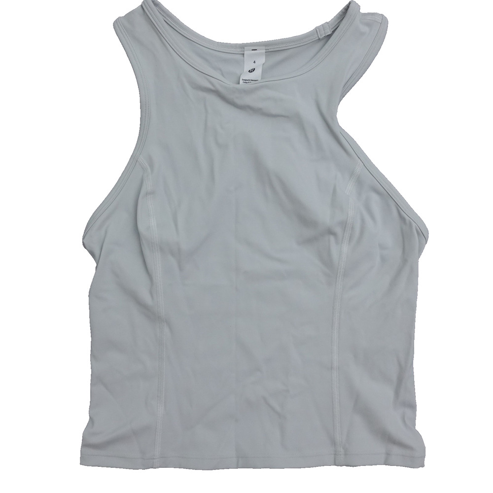 New Lululemon Size 4 Nulux Racerback Cropped Run Tank Waist Length VPOR Vapor